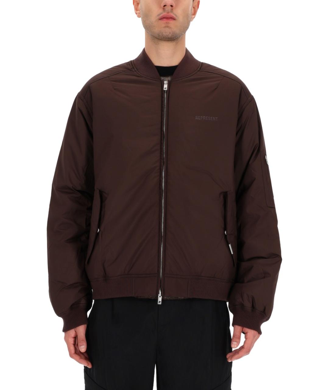 REPRESENT Коричневая полиэстеровая куртка, фото 4