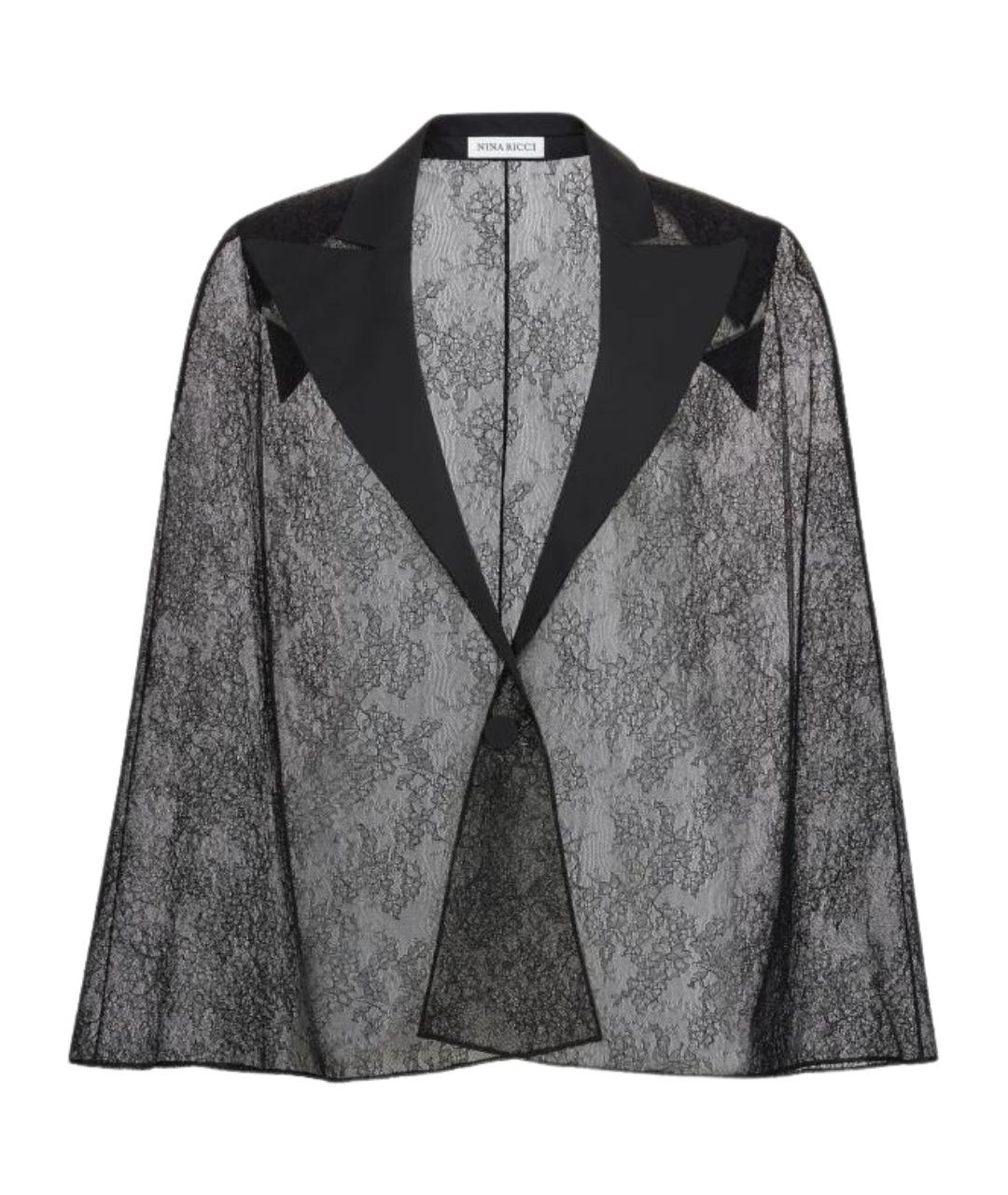 NINA RICCI Черный полиамидовый жакет/пиджак, фото 1