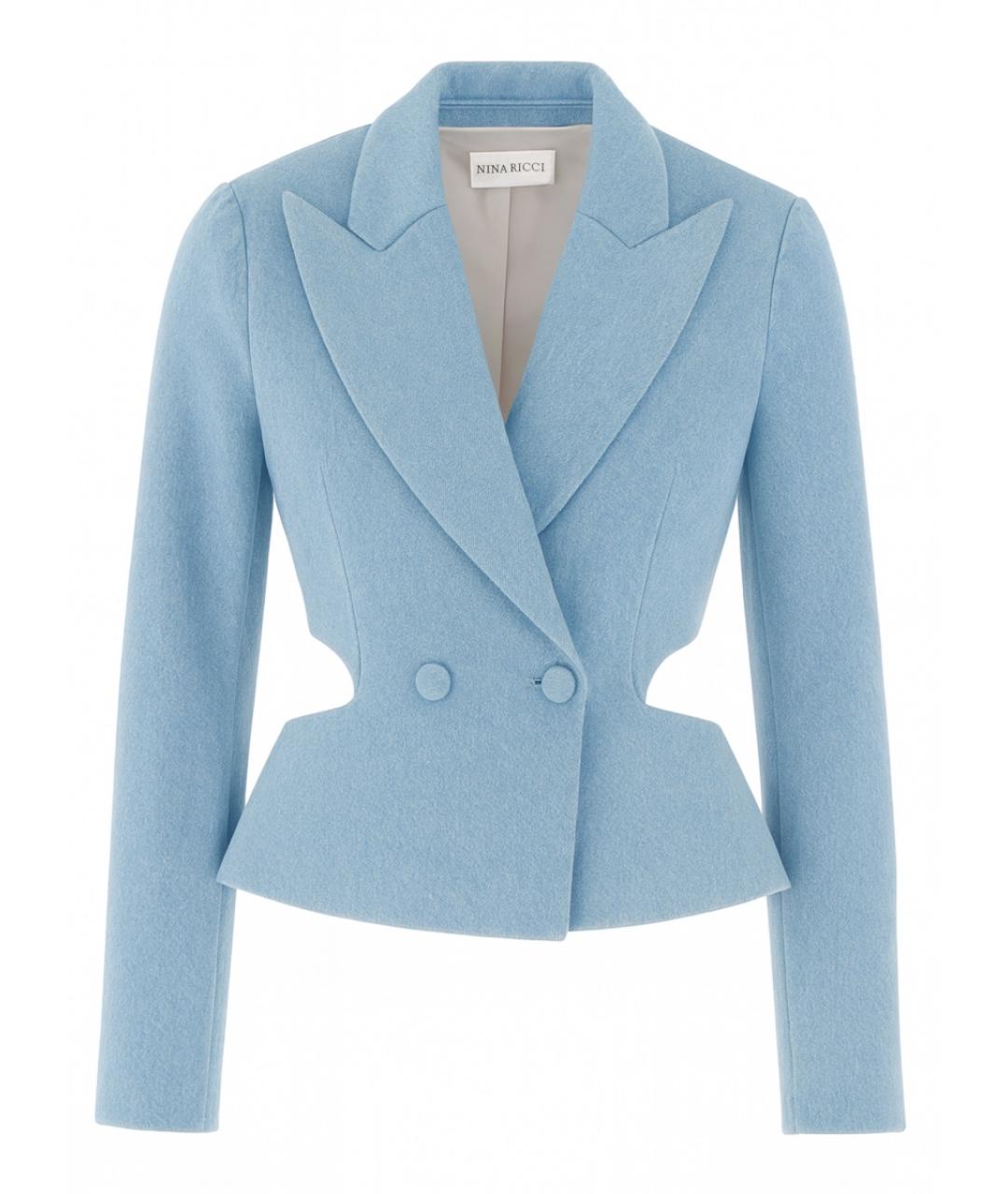 NINA RICCI Голубой хлопковый жакет/пиджак, фото 1