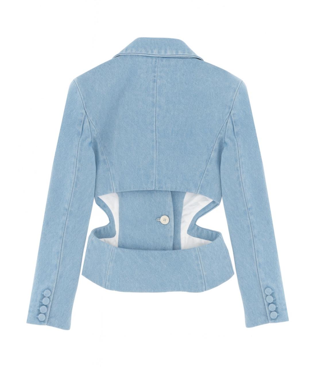 NINA RICCI Голубой хлопковый жакет/пиджак, фото 2