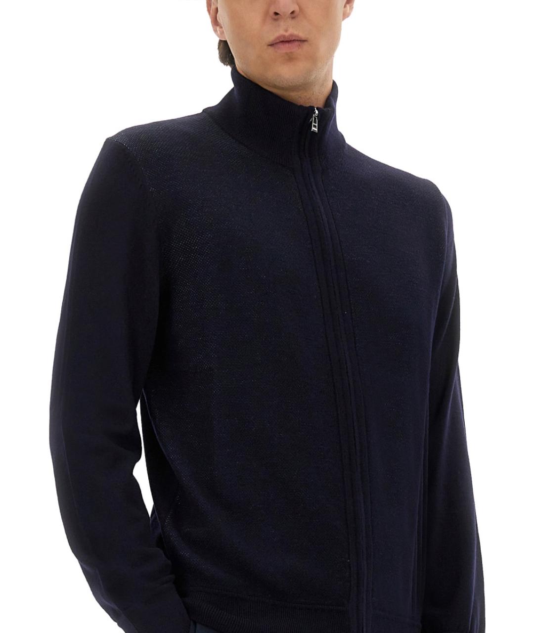 HUGO BOSS Синий шерстяной кардиган, фото 4