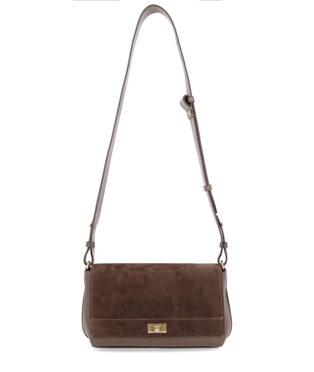 ANYA HINDMARCH Коричневая кожаная сумка через плечо, фото 1