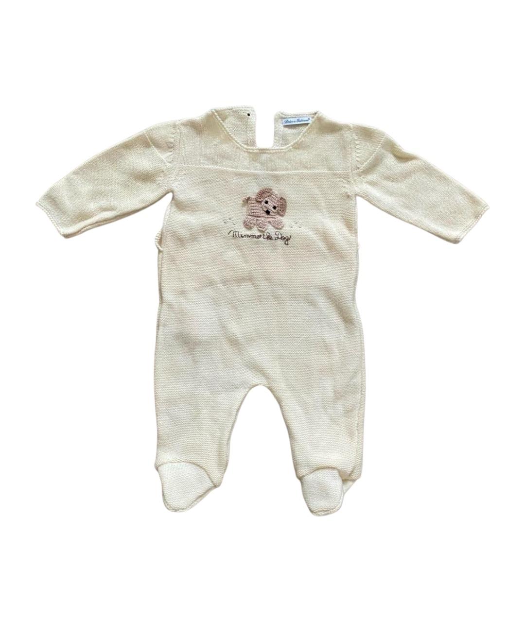 DOLCE & GABBANA KIDS Бежевый кашемировый боди / песочник, фото 1