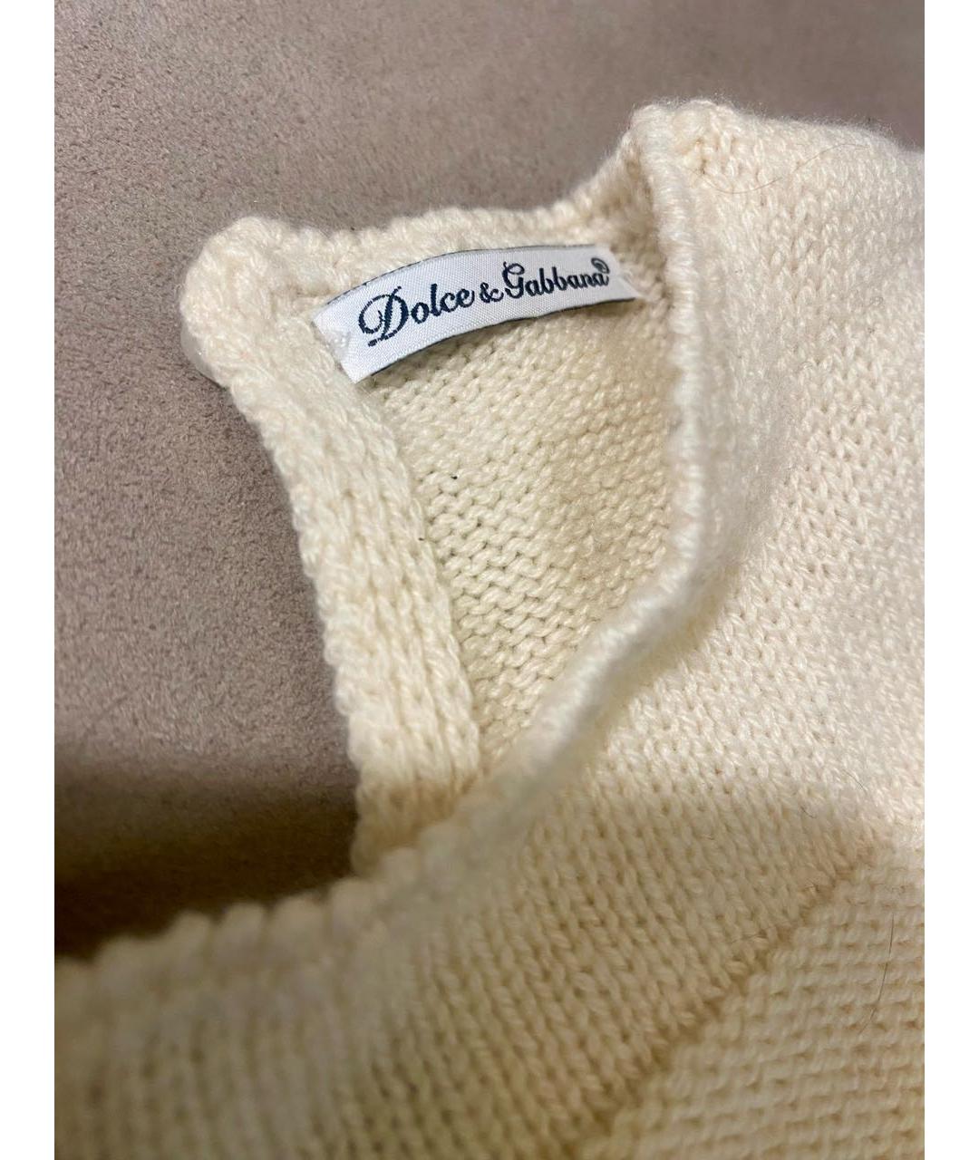 DOLCE & GABBANA KIDS Бежевый кашемировый боди / песочник, фото 6
