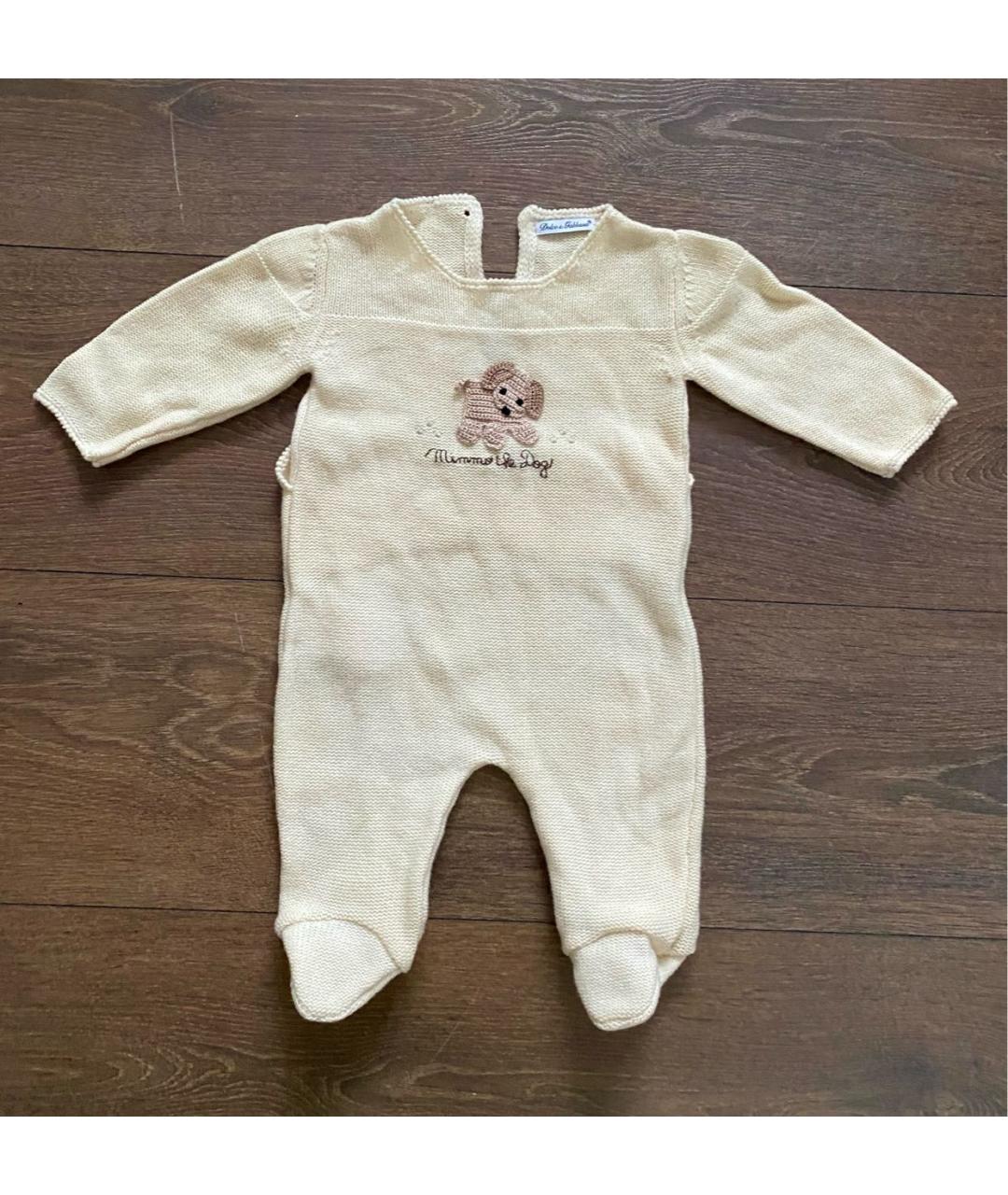 DOLCE & GABBANA KIDS Бежевый кашемировый боди / песочник, фото 8