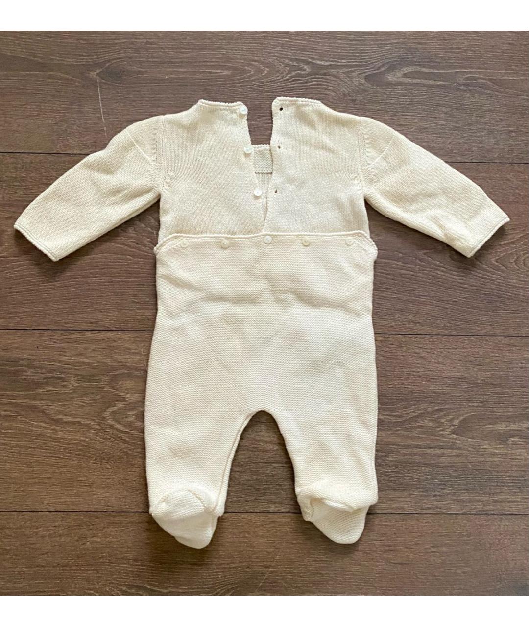 DOLCE & GABBANA KIDS Бежевый кашемировый боди / песочник, фото 2