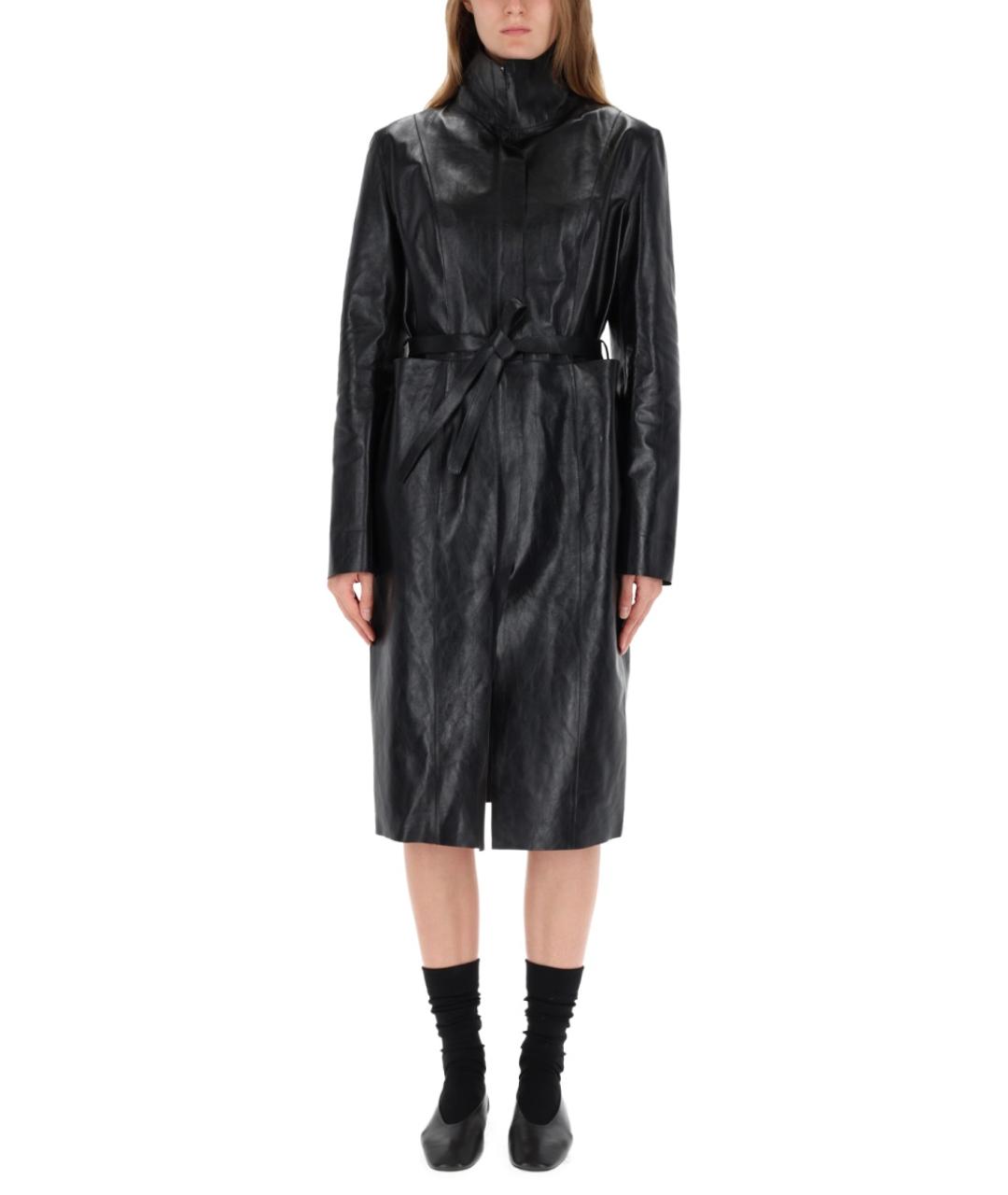 OUR LEGACY Черный кожаный тренч/плащ, фото 2