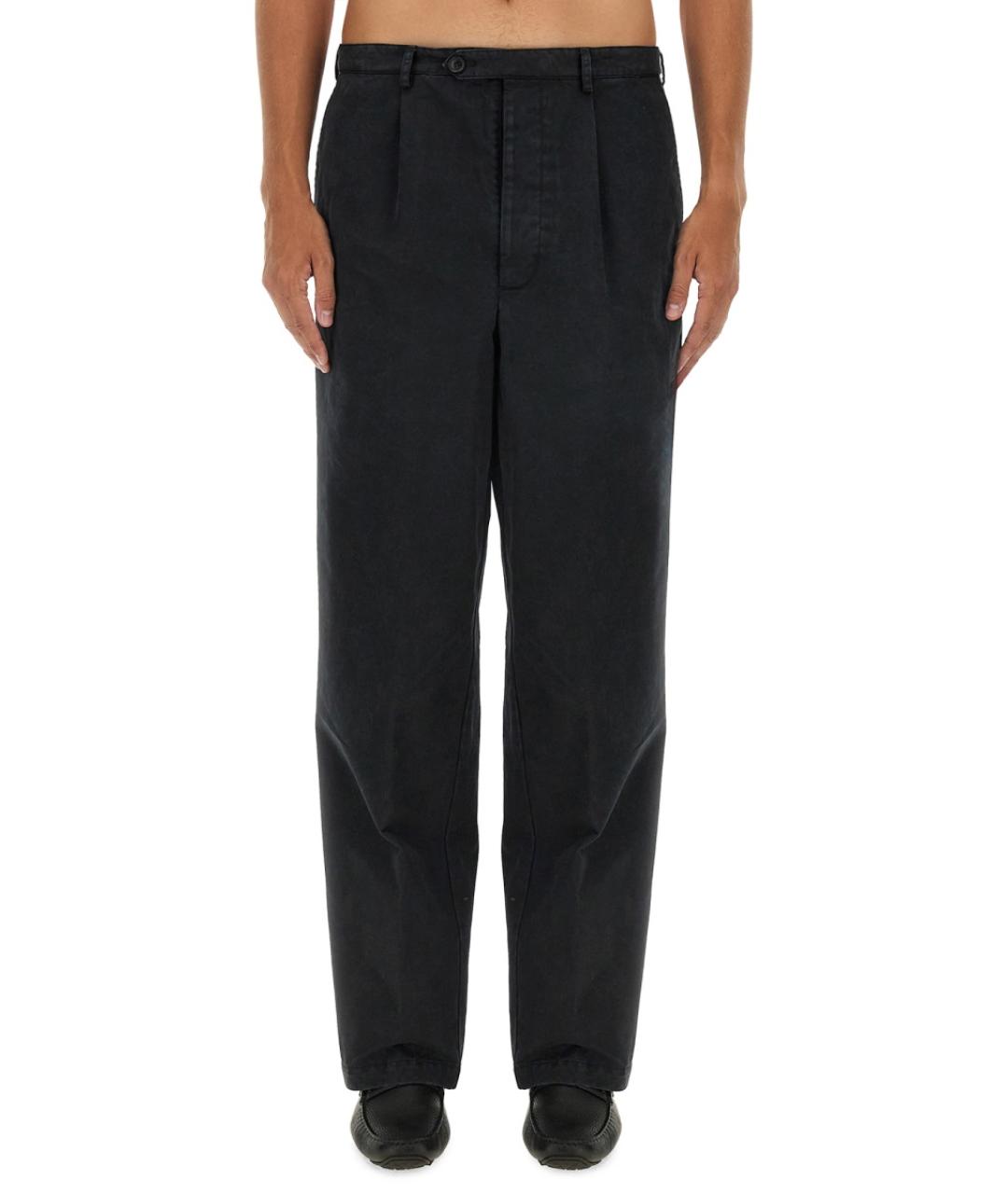 BALLY Черные хлопковые повседневные брюки, фото 2