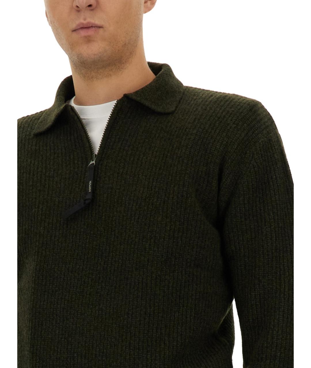 ASPESI Хаки шерстяной джемпер / свитер, фото 4
