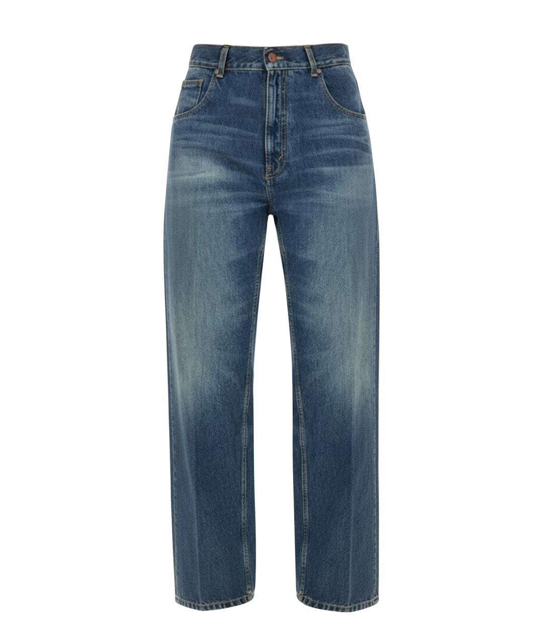 VICTORIA BECKHAM Синие хлопковые прямые джинсы, фото 1