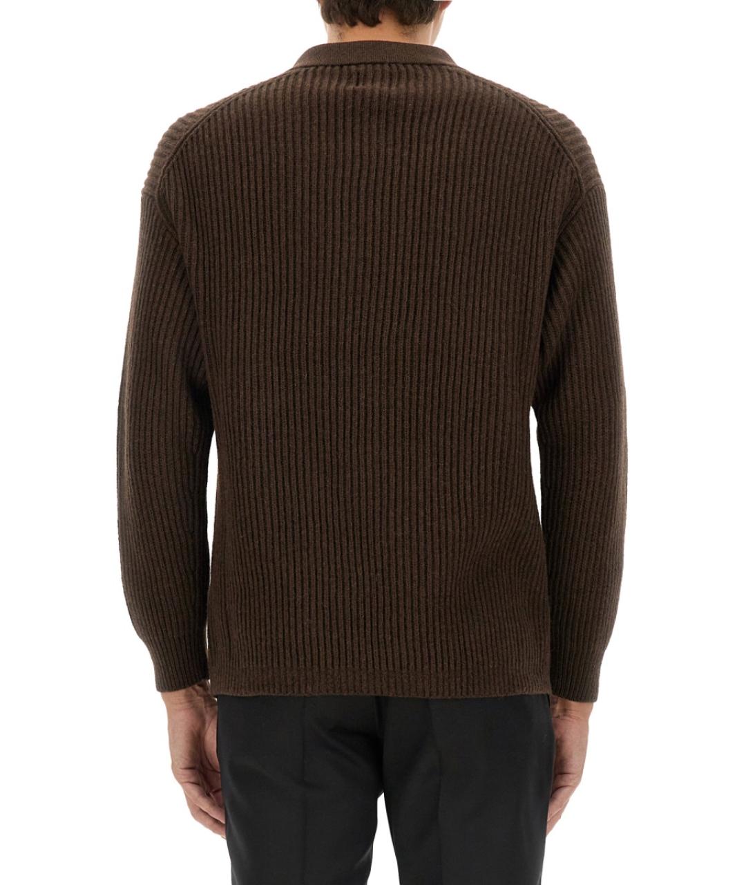 EMPORIO ARMANI Коричневый шерстяной джемпер / свитер, фото 3