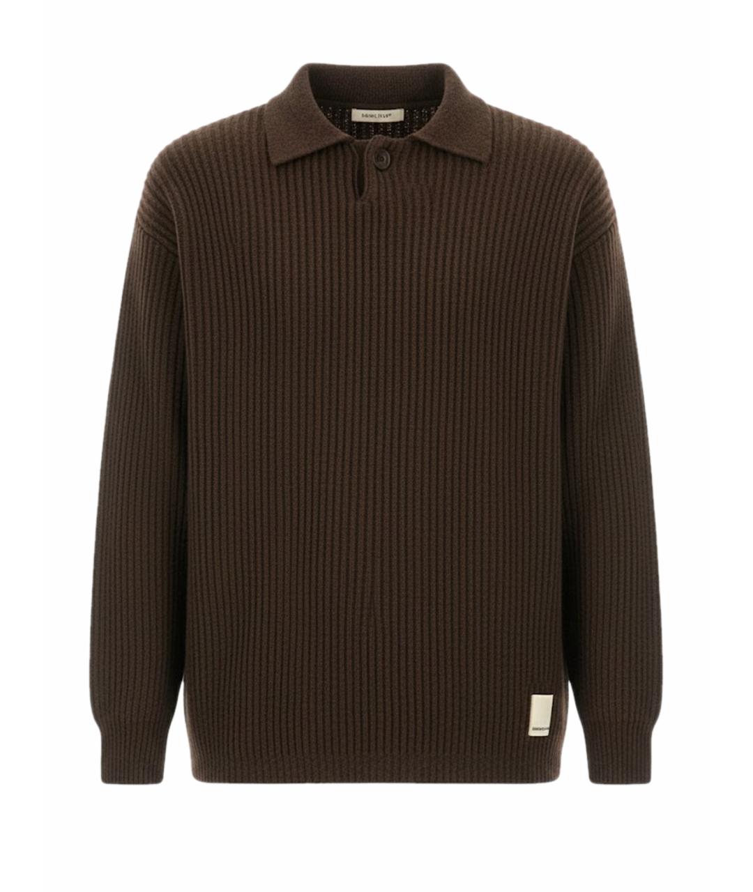 EMPORIO ARMANI Коричневый шерстяной джемпер / свитер, фото 1