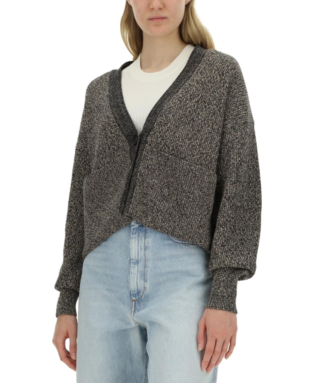 SPORTMAX Серый вискозный кардиган, фото 4