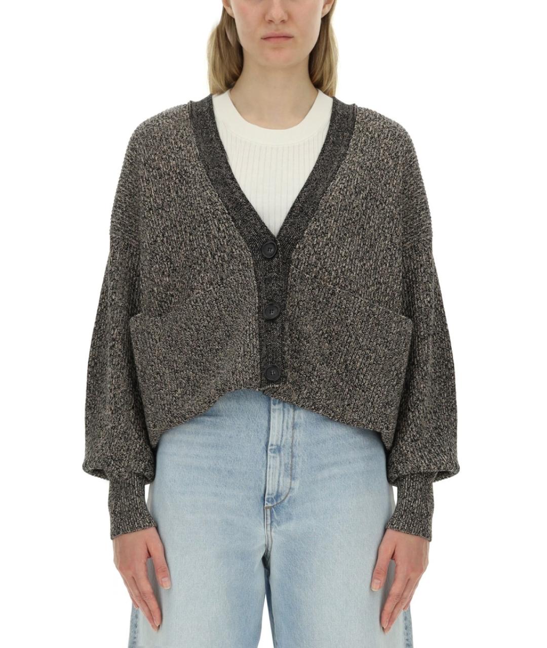 SPORTMAX Серый вискозный кардиган, фото 1