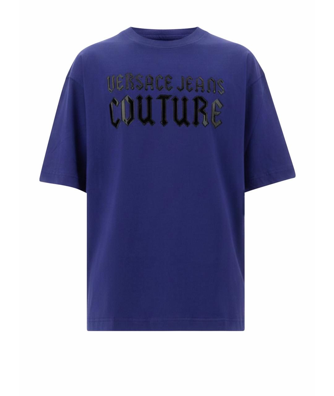 VERSACE JEANS COUTURE Фиолетовая хлопковая футболка, фото 1