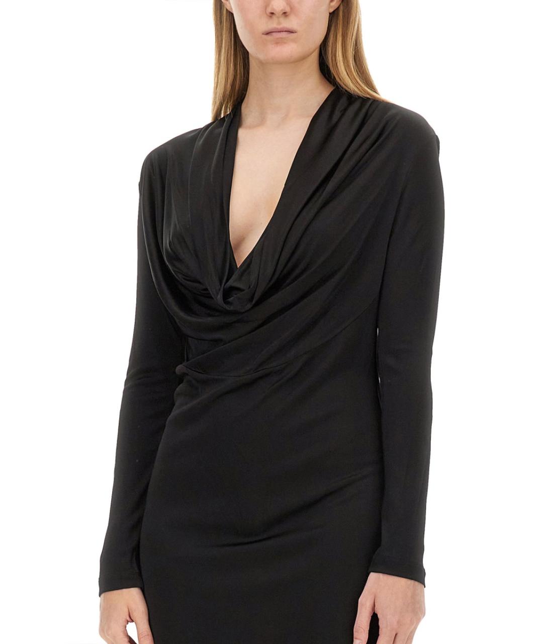 HELMUT LANG Черное вискозное платье, фото 3