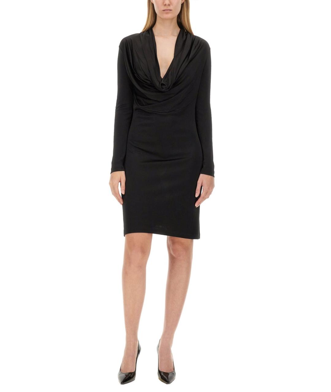 HELMUT LANG Черное вискозное платье, фото 2