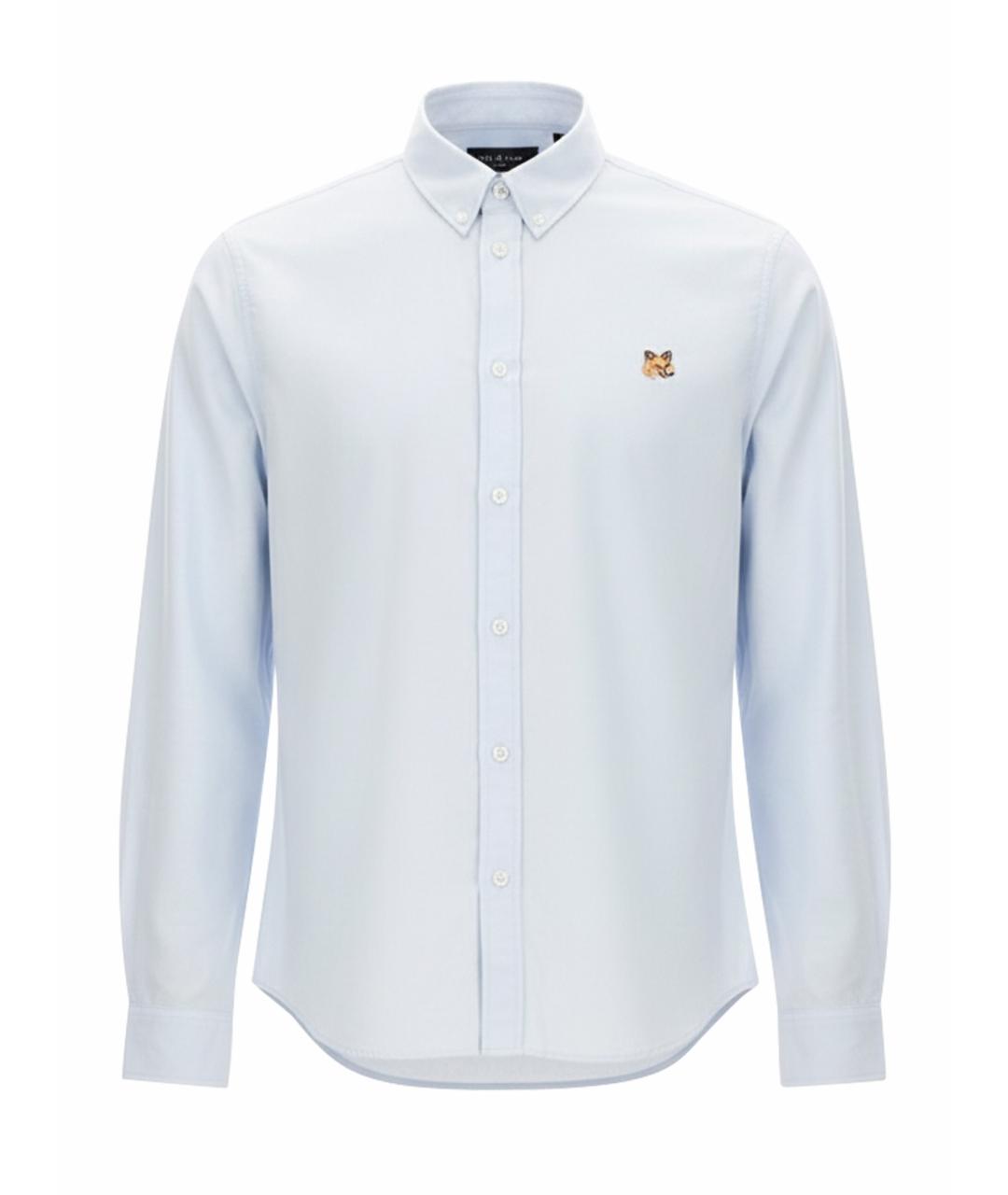 MAISON KITSUNE Голубая хлопковая кэжуал рубашка, фото 1