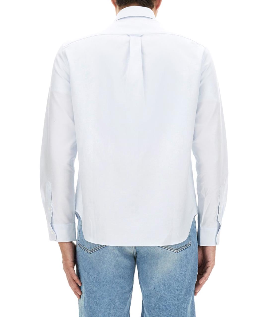 MAISON KITSUNE Голубая хлопковая кэжуал рубашка, фото 3