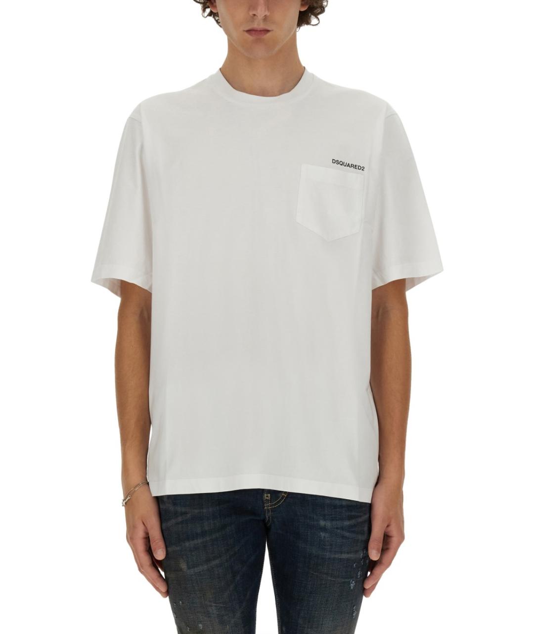 DSQUARED2 Белая хлопковая футболка, фото 5