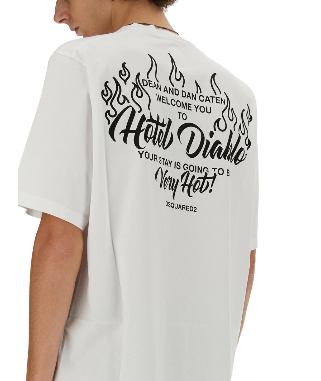 DSQUARED2 Белая хлопковая футболка, фото 4