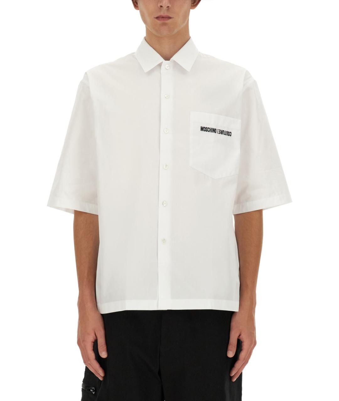 MOSCHINO Белая хлопковая кэжуал рубашка, фото 5