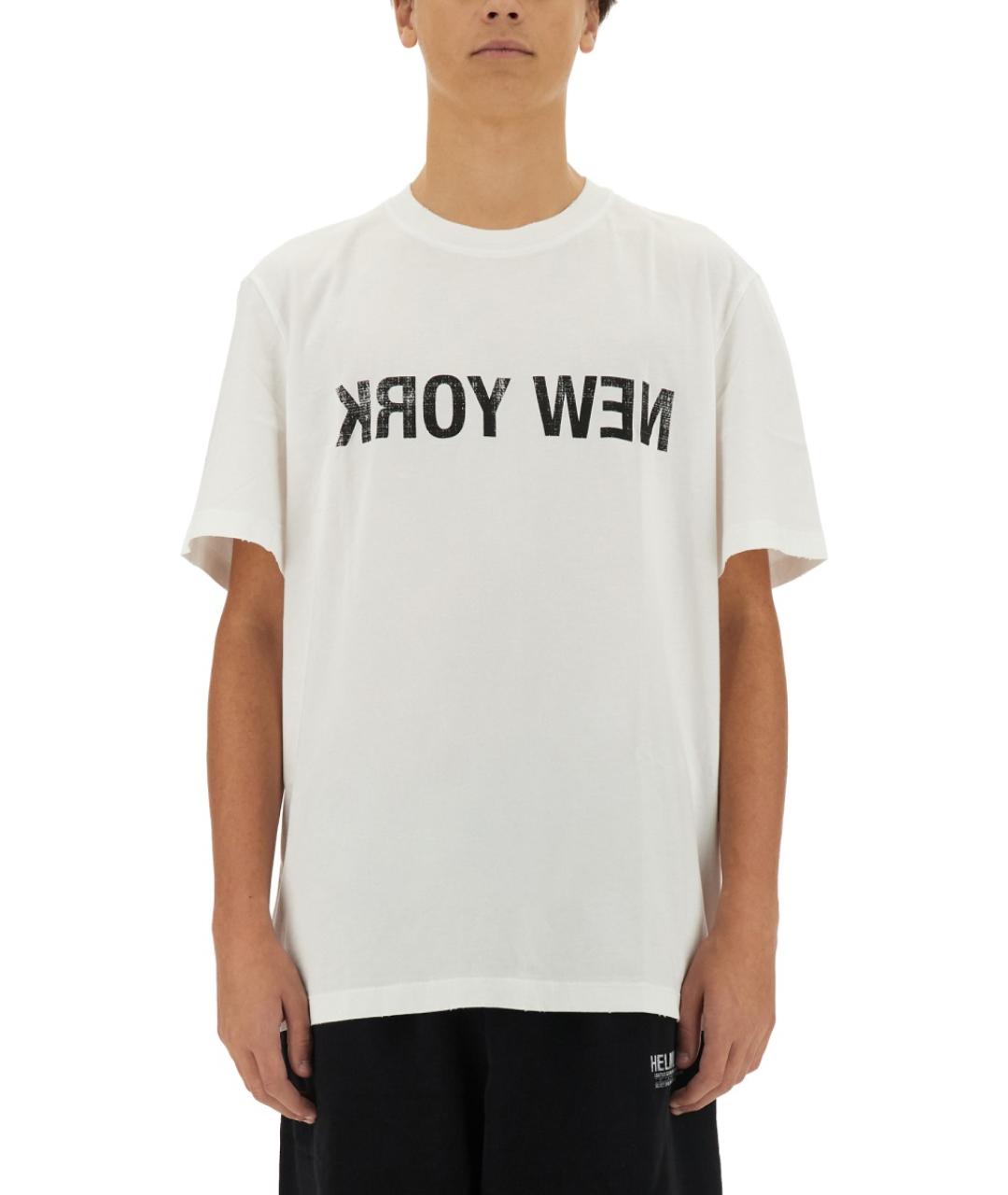 HELMUT LANG Белая хлопковая футболка, фото 5