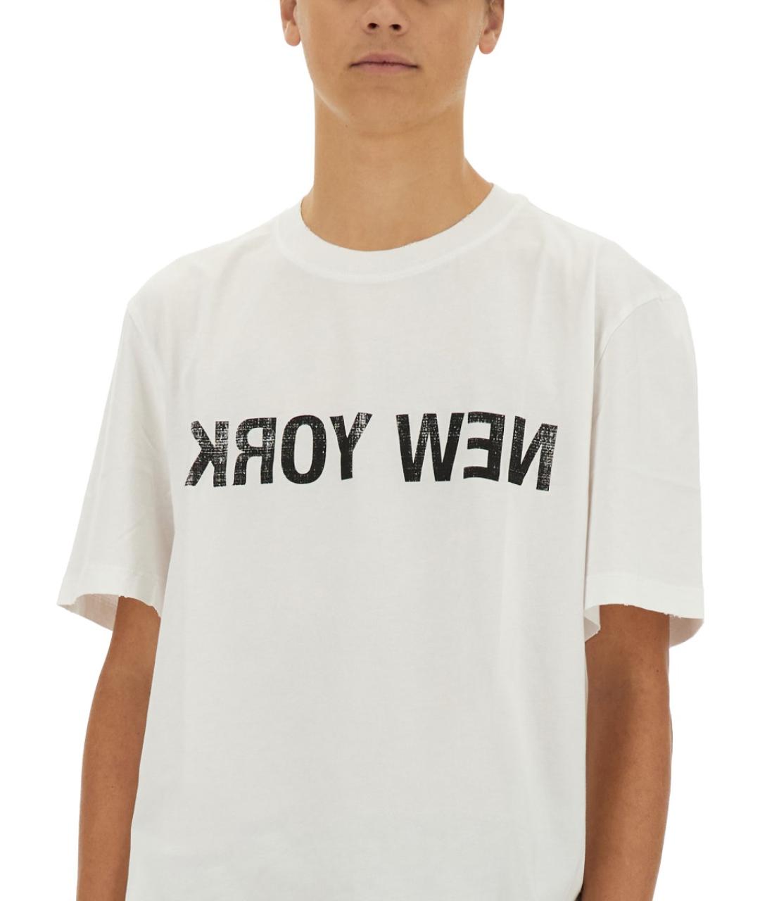 HELMUT LANG Белая хлопковая футболка, фото 4