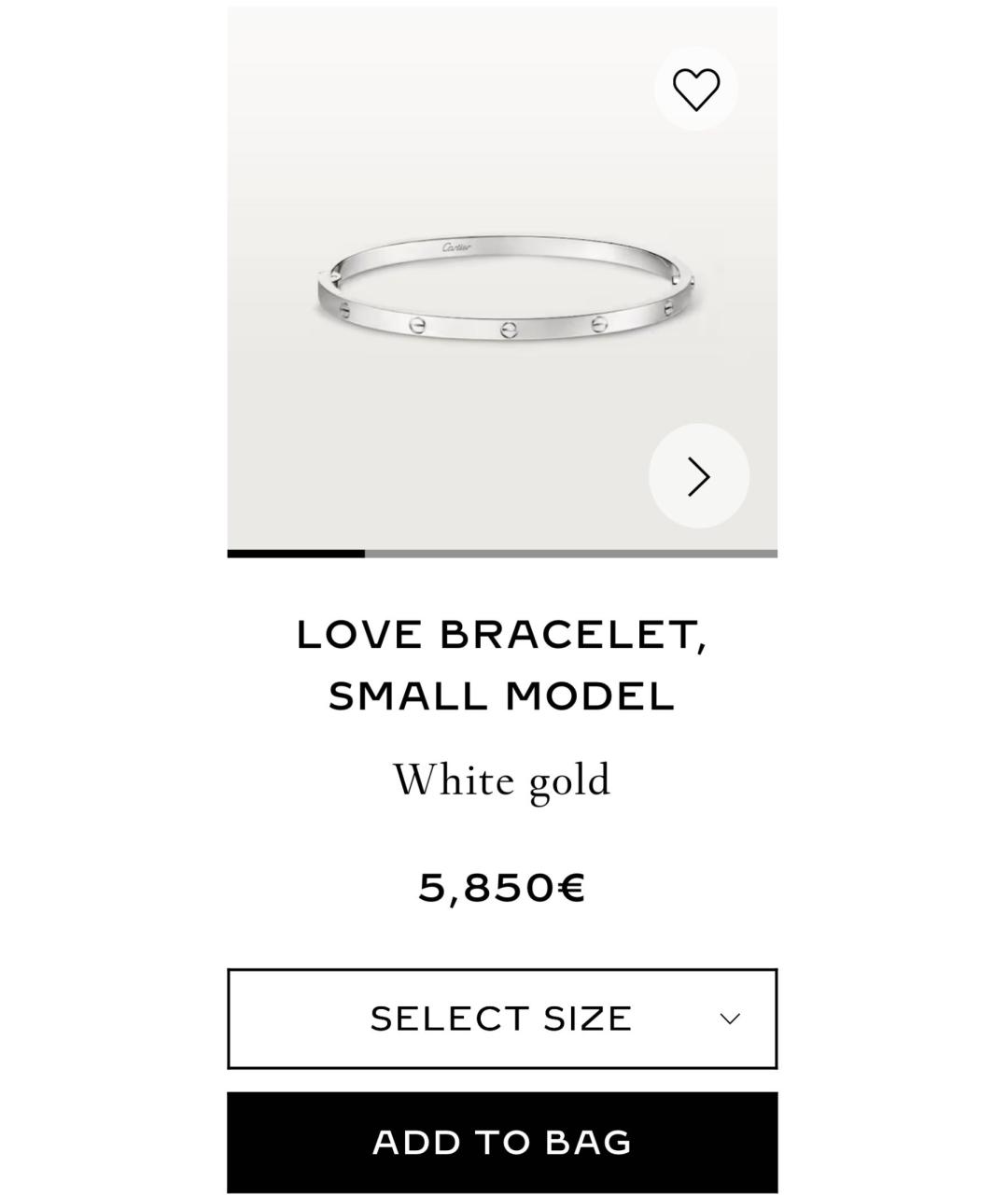 CARTIER Серебрянный браслет из белого золота, фото 2