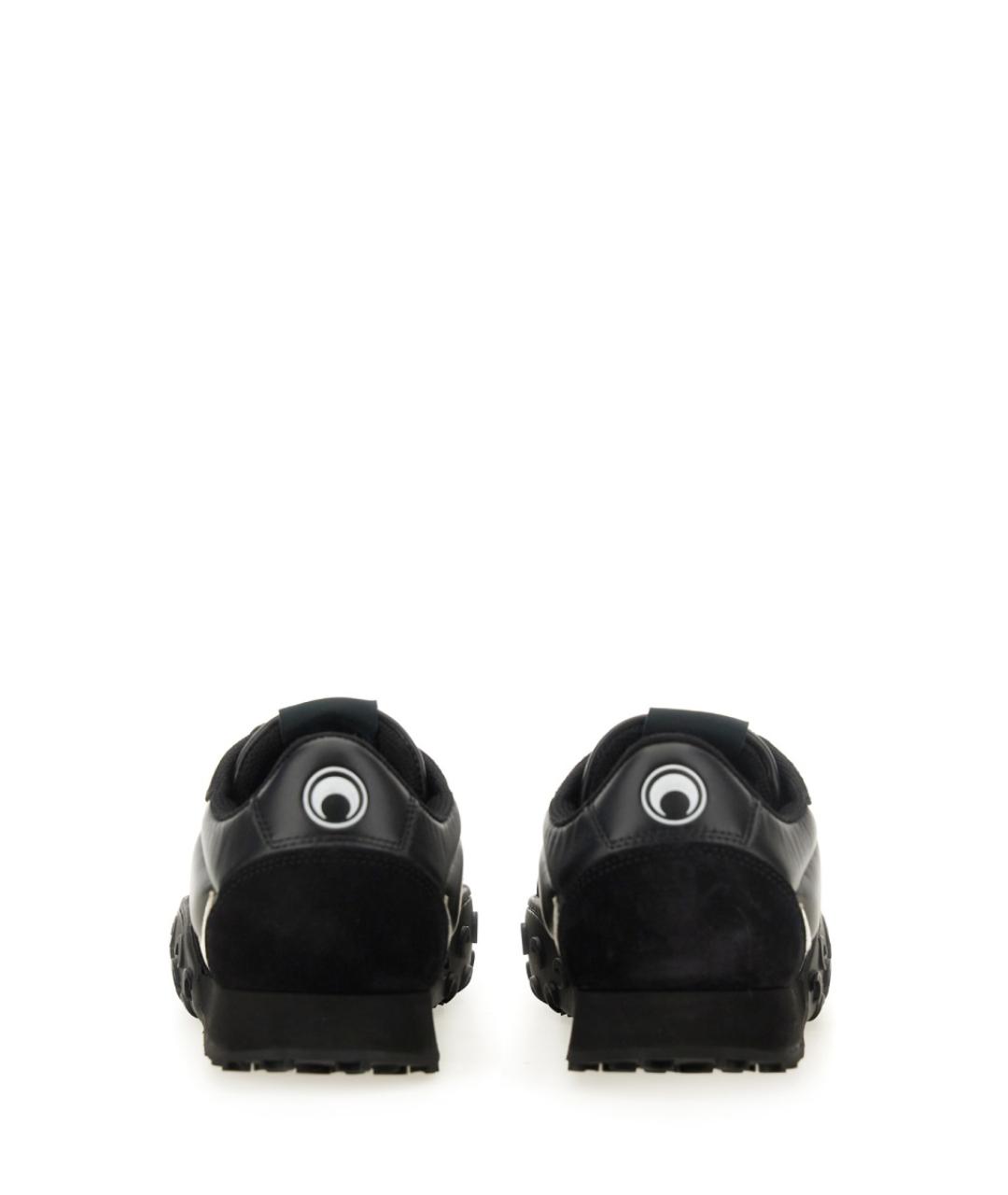 MARINE SERRE Черные кожаные низкие кроссовки / кеды, фото 3