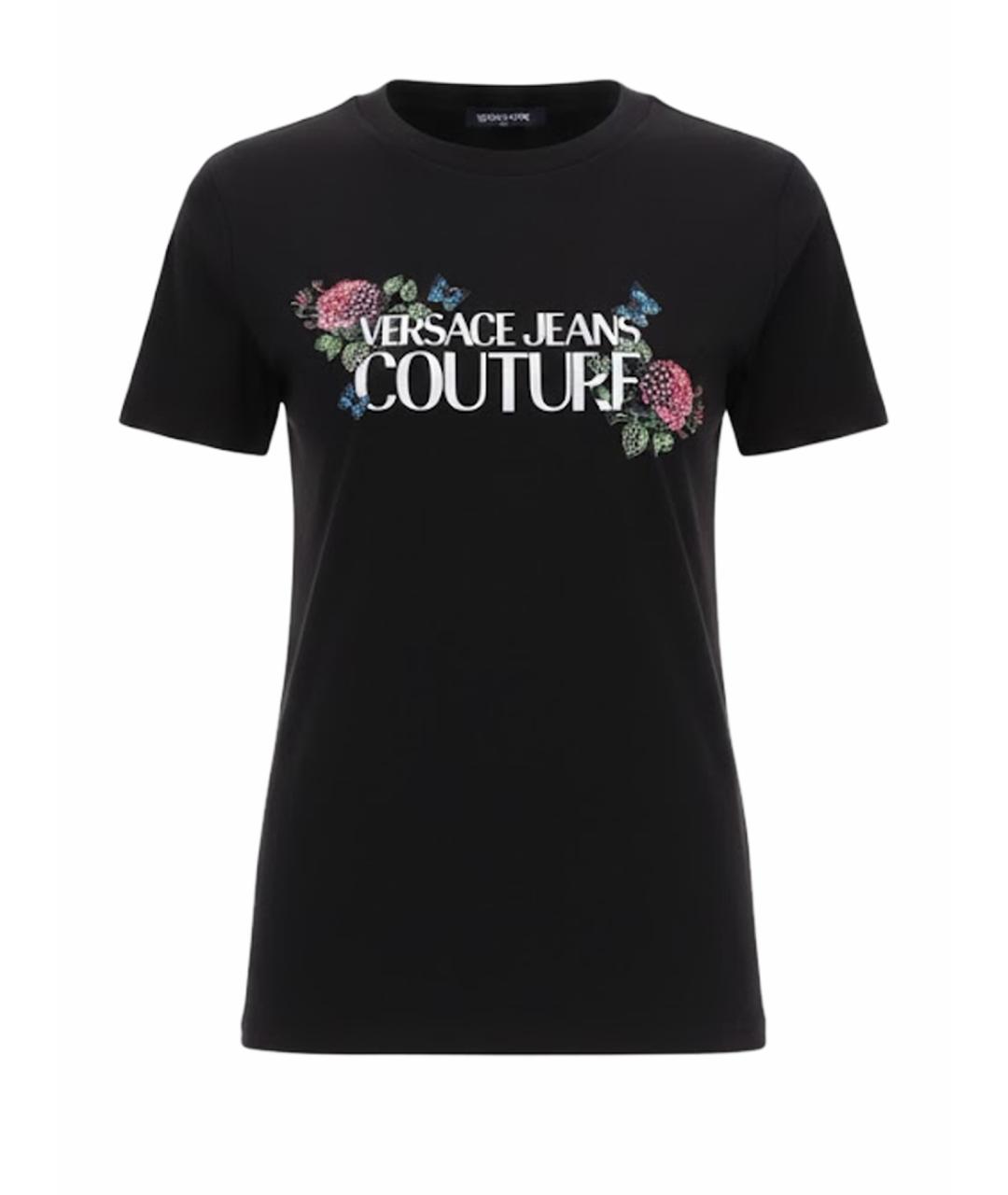 VERSACE JEANS COUTURE Черная хлопковая футболка, фото 1