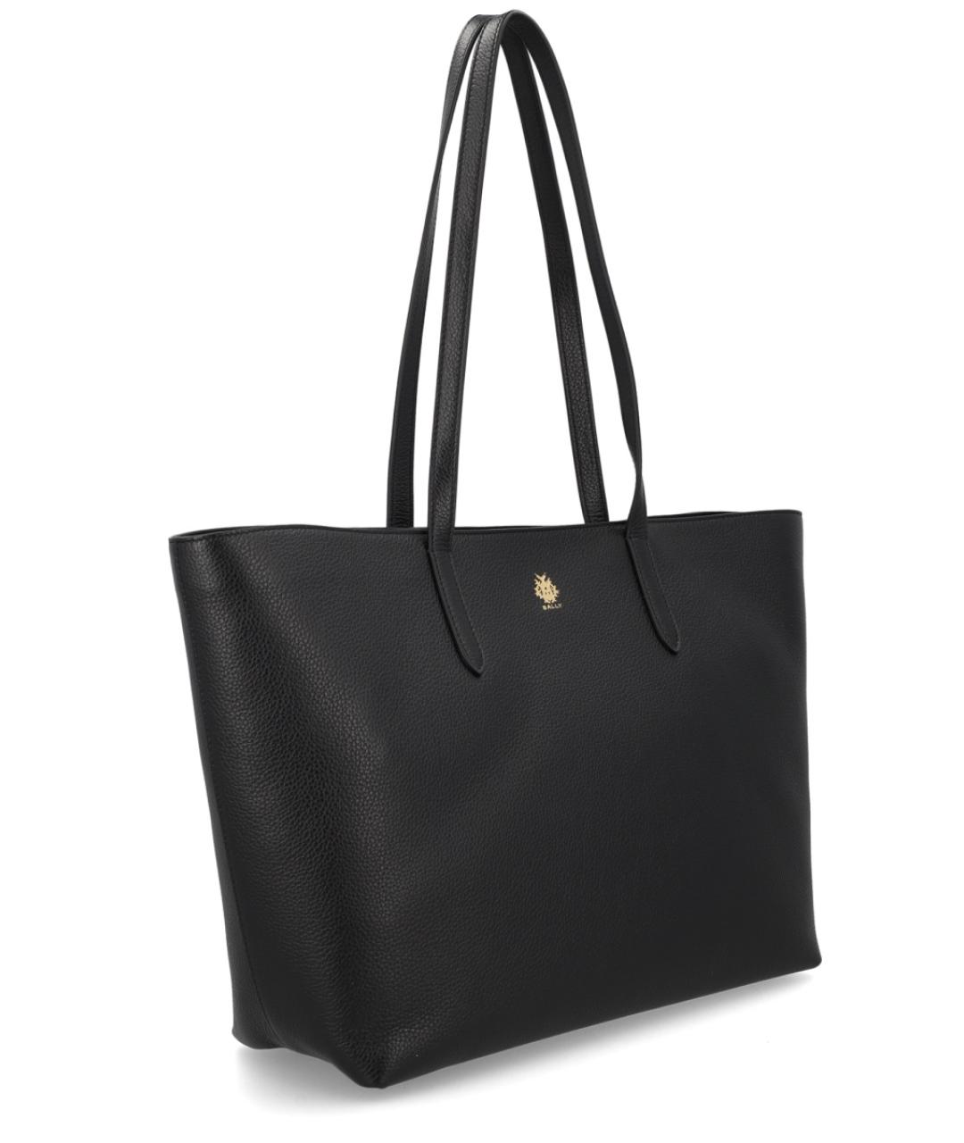 BALLY Черная кожаная сумка тоут, фото 3