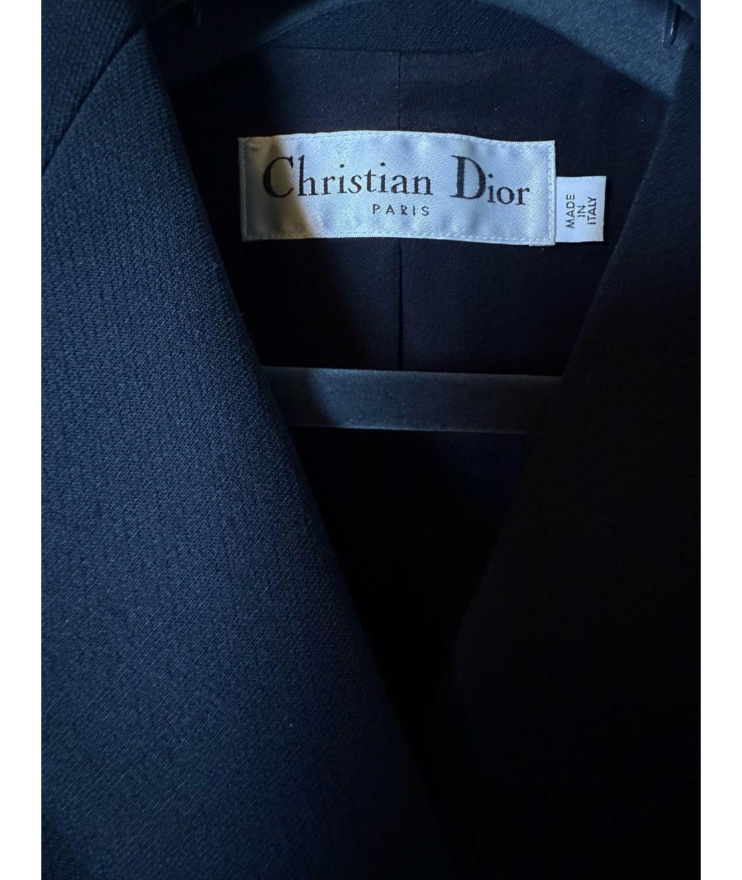 CHRISTIAN DIOR Темно-синий шерстяной жакет/пиджак, фото 4
