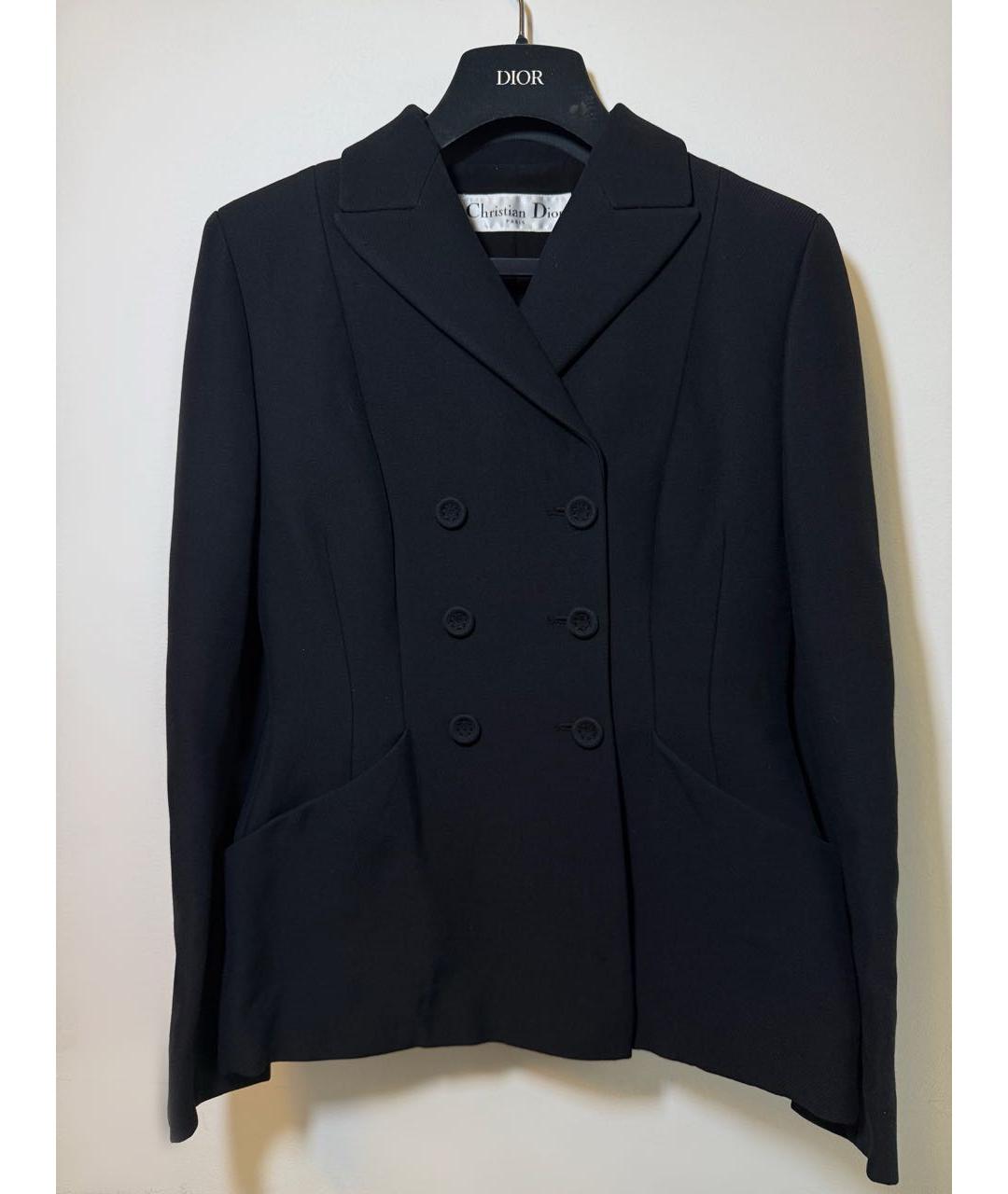 CHRISTIAN DIOR Темно-синий шерстяной жакет/пиджак, фото 7