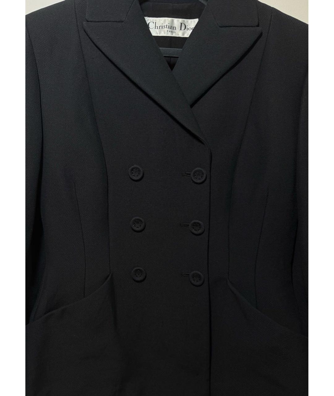 CHRISTIAN DIOR Темно-синий шерстяной жакет/пиджак, фото 3