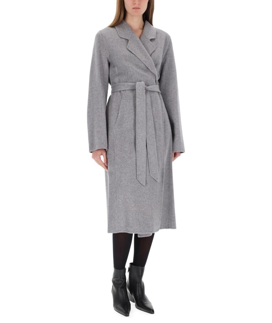 HUGO BOSS Серое шерстяное пальто, фото 3