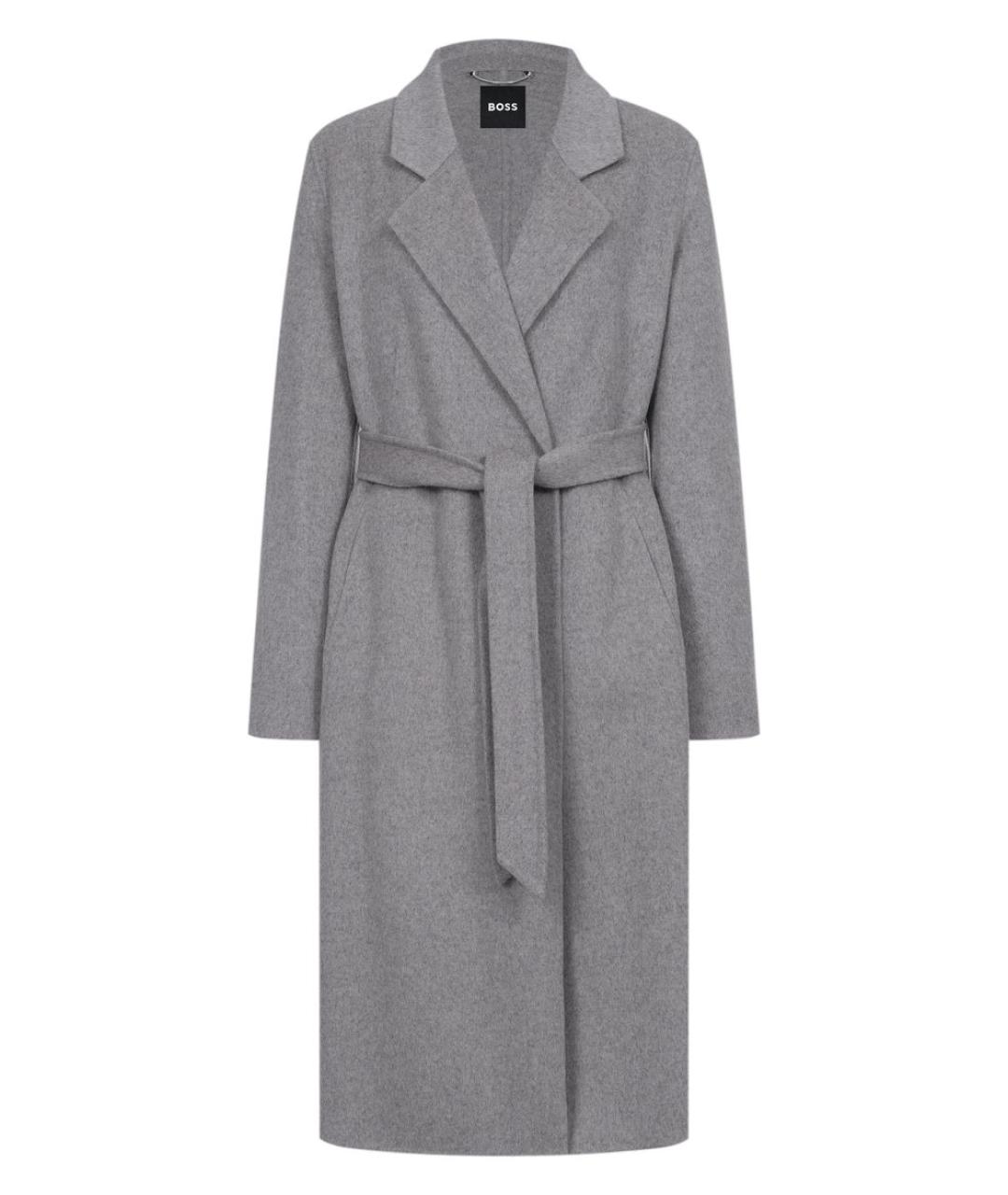 HUGO BOSS Серое шерстяное пальто, фото 1
