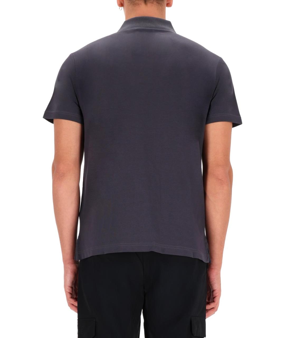 VERSACE JEANS COUTURE Серое хлопковое поло с коротким рукавом, фото 4