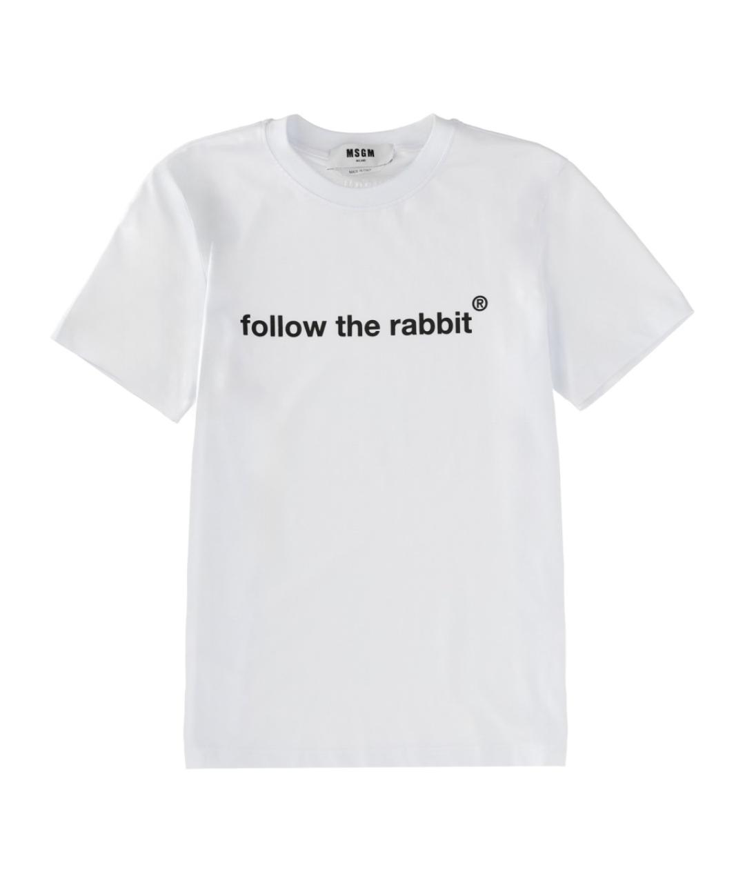 MSGM Белая хлопковая футболка, фото 1