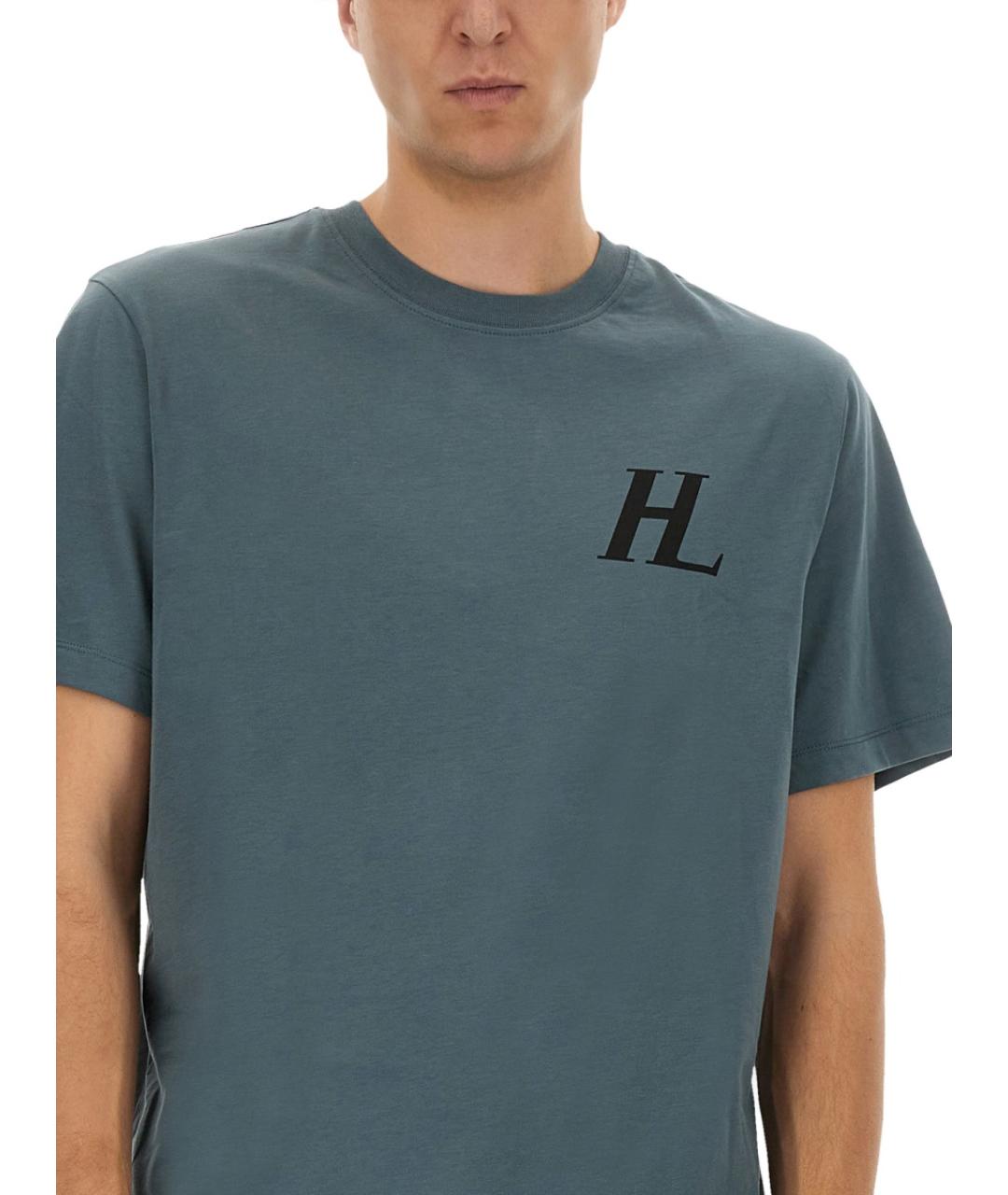 HELMUT LANG Синяя хлопковая футболка, фото 4