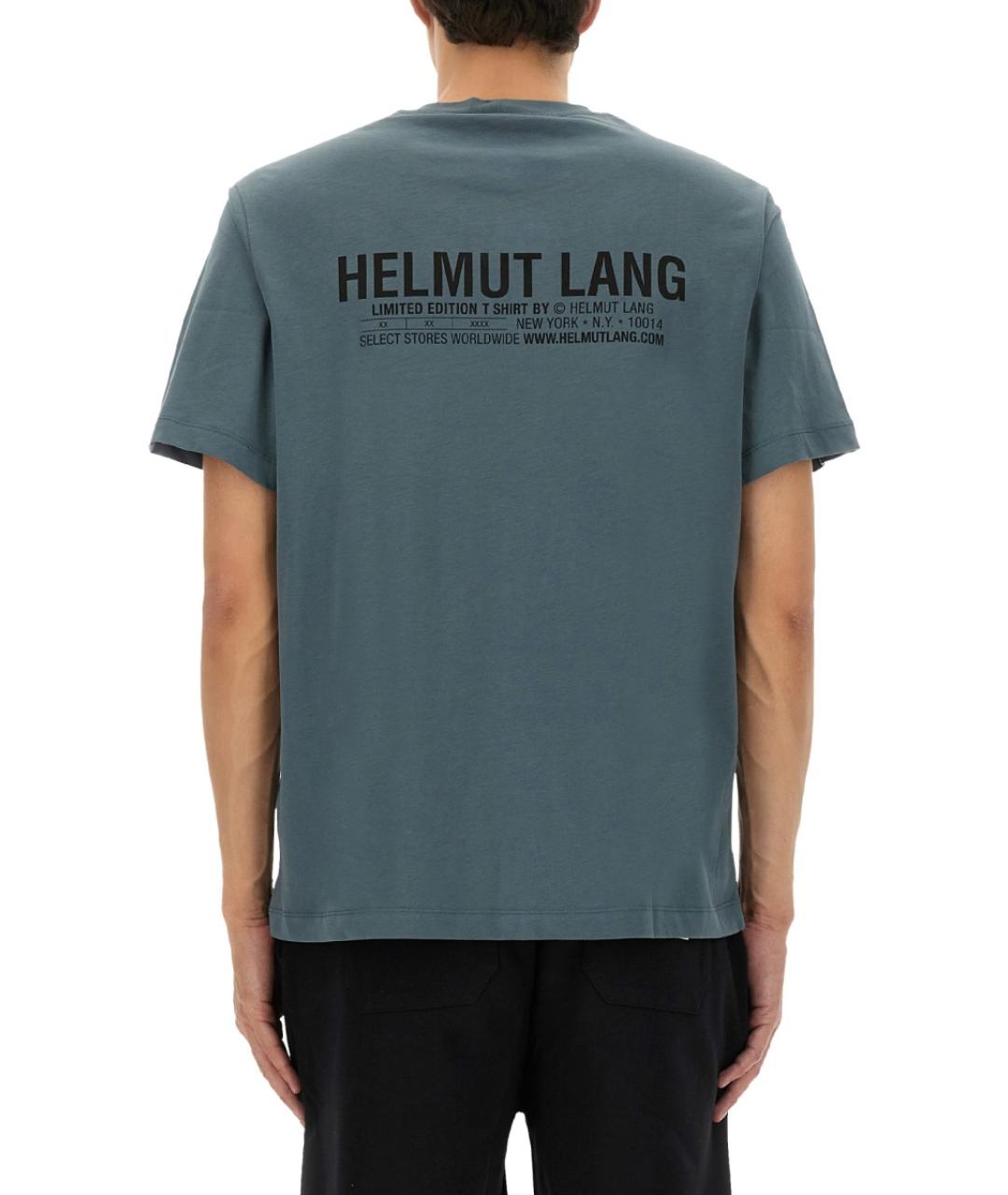HELMUT LANG Синяя хлопковая футболка, фото 3
