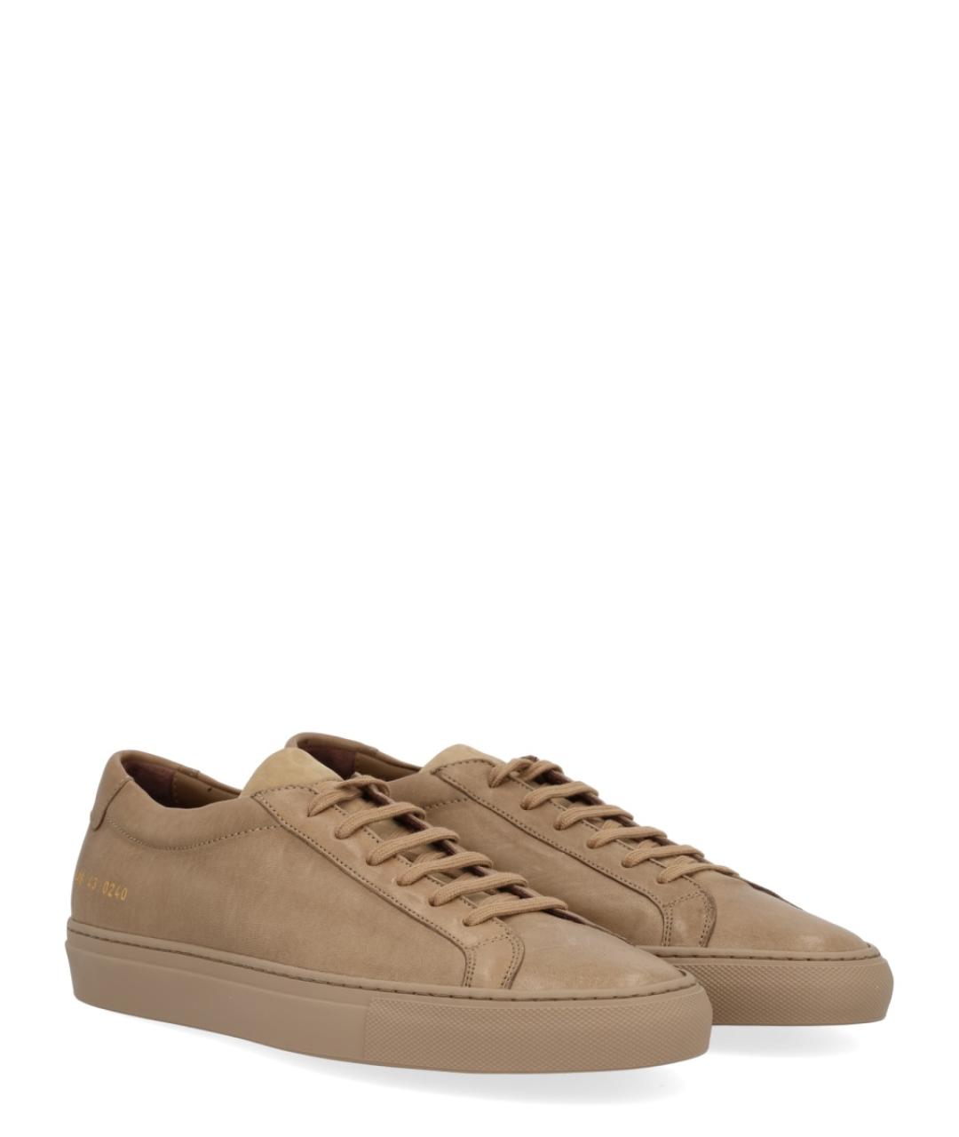 COMMON PROJECTS Коричневые кожаные низкие кроссовки / кеды, фото 2