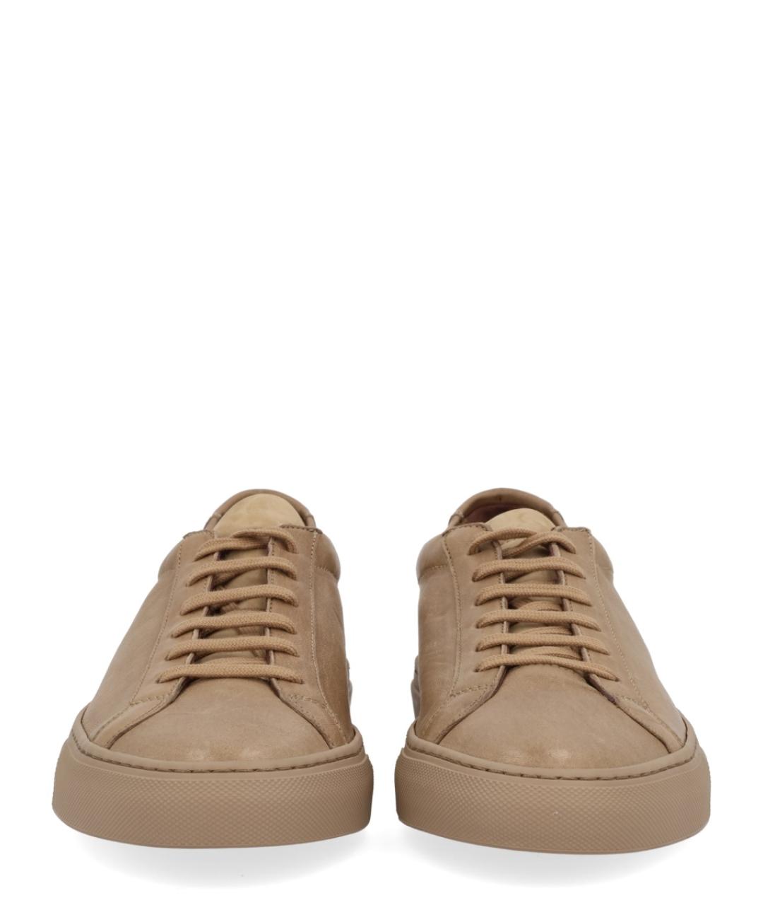 COMMON PROJECTS Коричневые кожаные низкие кроссовки / кеды, фото 3