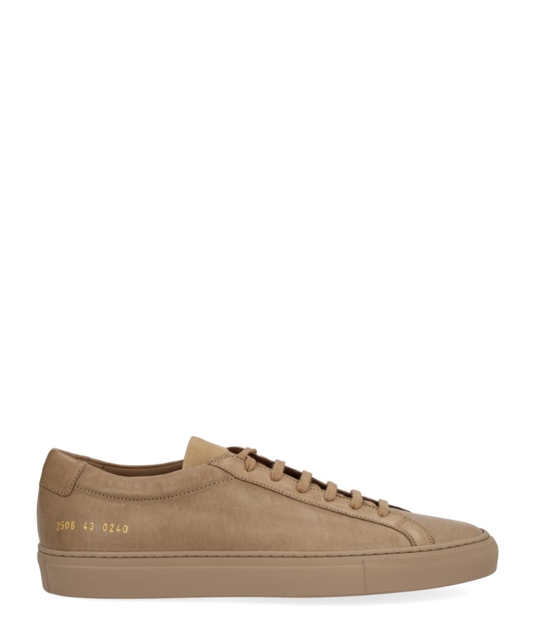 COMMON PROJECTS Коричневые кожаные низкие кроссовки / кеды, фото 1