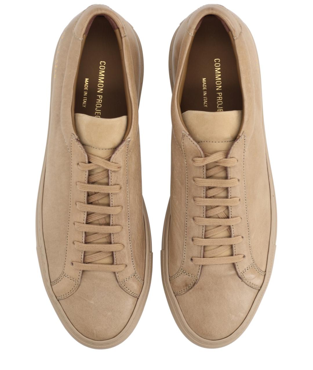 COMMON PROJECTS Коричневые кожаные низкие кроссовки / кеды, фото 5