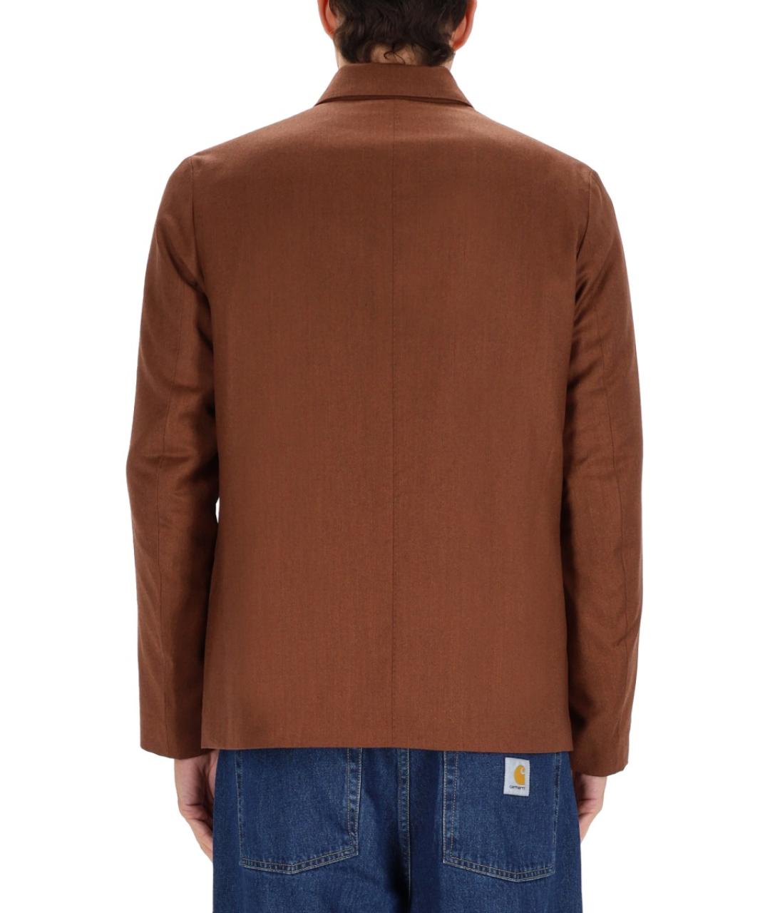 PAUL SMITH Коричневый шерстяной пиджак, фото 3