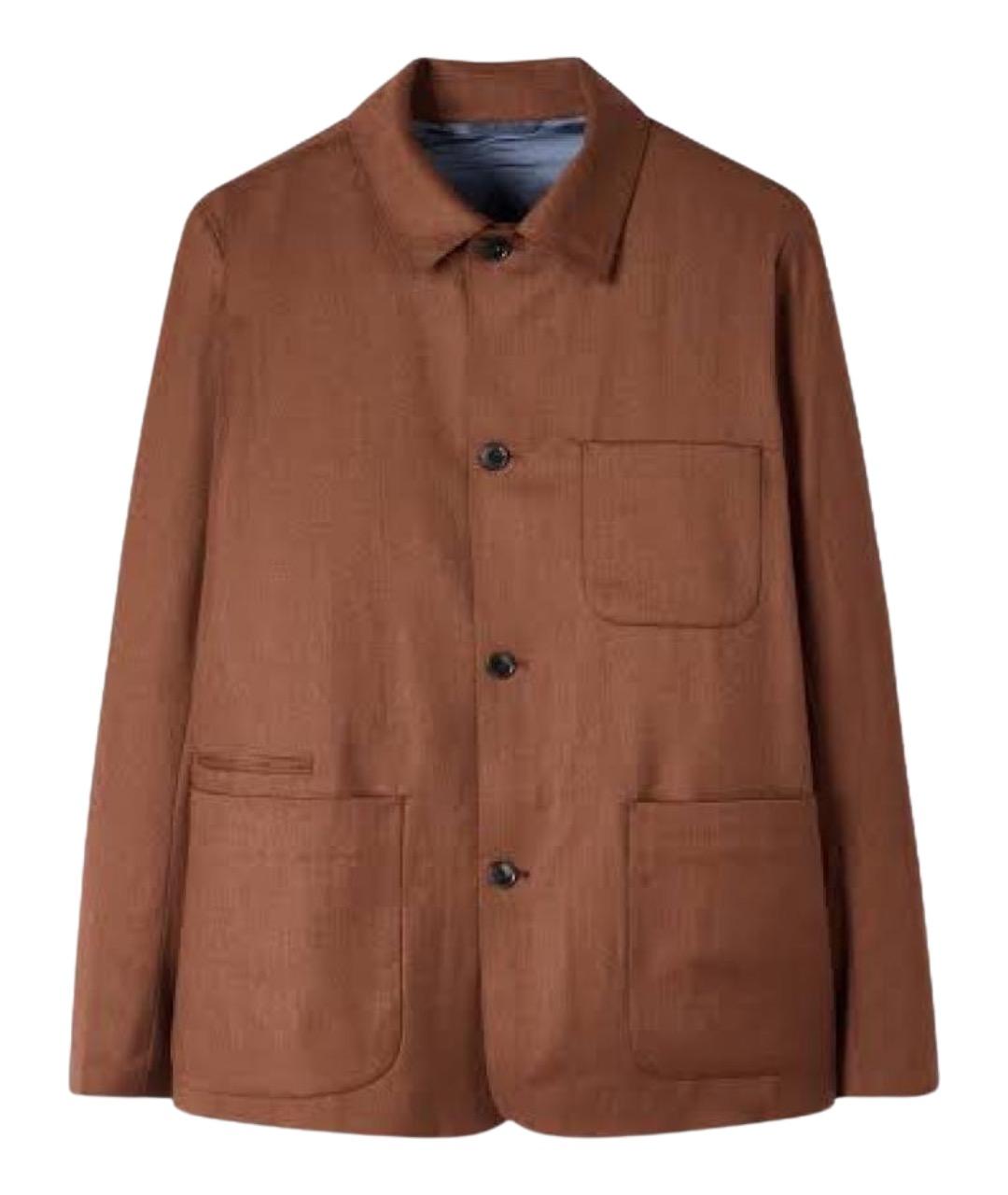 PAUL SMITH Коричневый шерстяной пиджак, фото 1