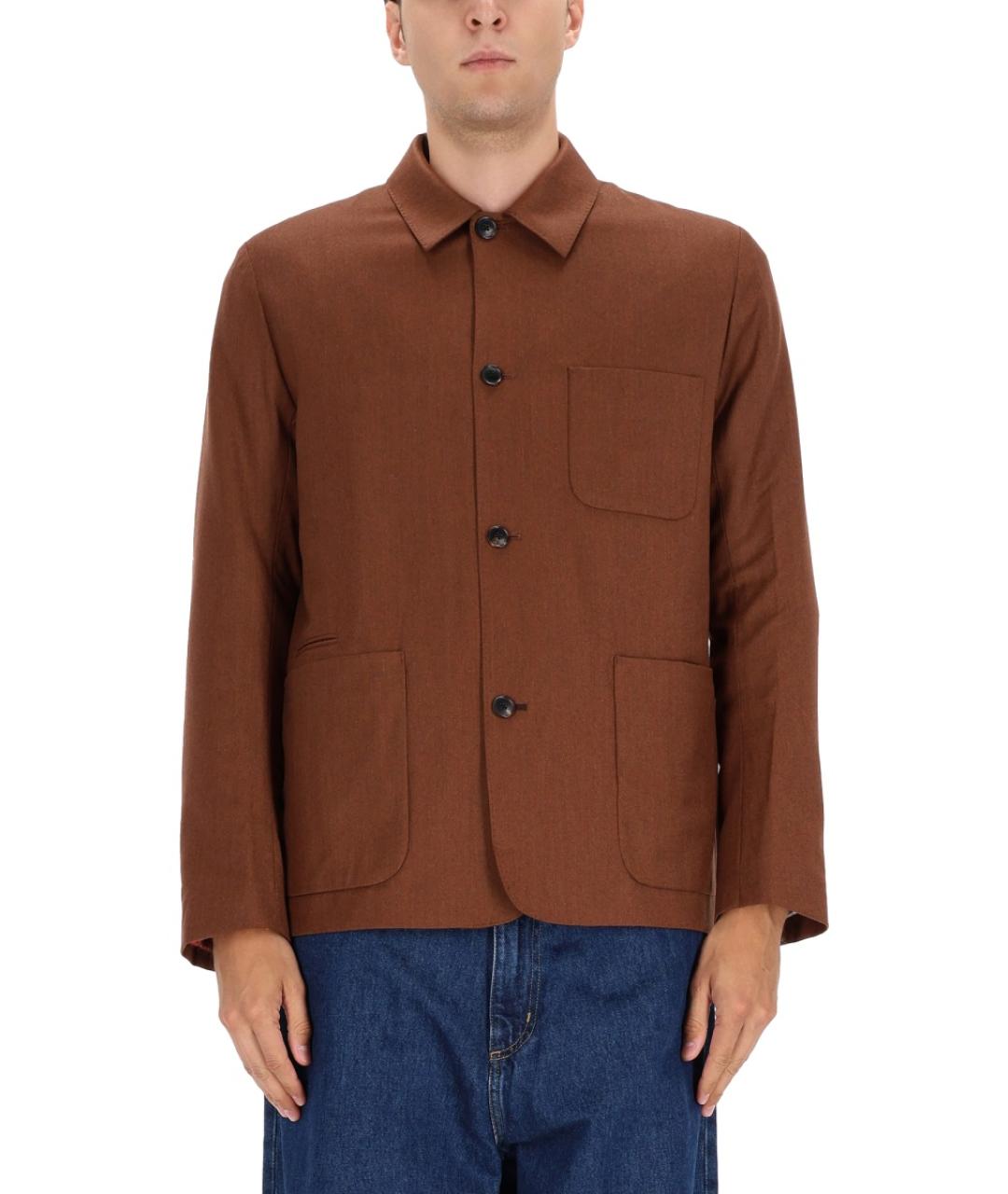 PAUL SMITH Коричневый шерстяной пиджак, фото 5