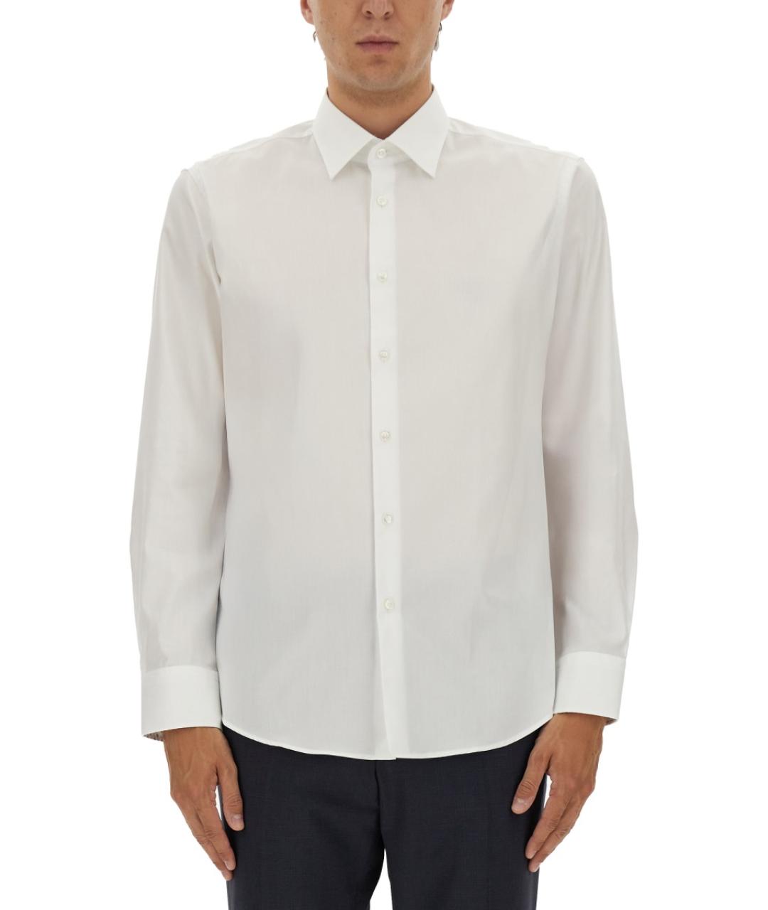 HUGO BOSS Белая хлопковая кэжуал рубашка, фото 5