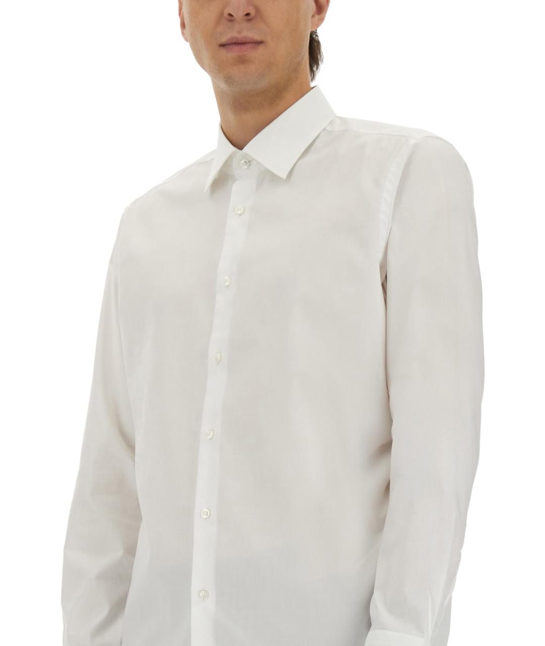 HUGO BOSS Белая хлопковая кэжуал рубашка, фото 4